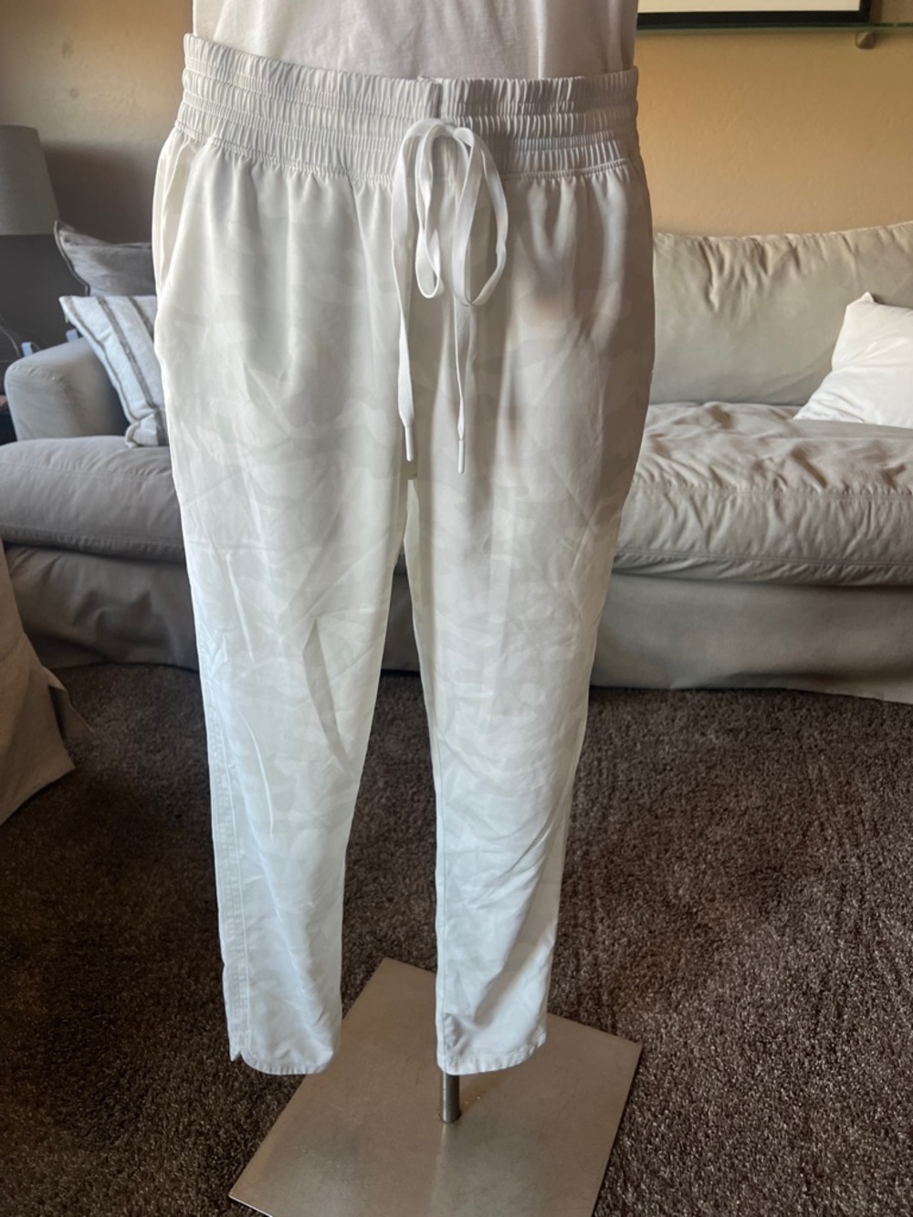GAP Cream Camouflage Drawstring Athletic Pants